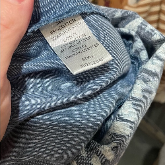 ODDI Blue and White Plus Striped Leopard Pattern Long Puff Sleeves Dress Sz 2XL - Picture 11 of 11